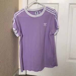 Adidas Women’s 3 Stripes Tee- Purple Glow
